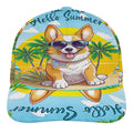 Corgi Dog Hello Summer Baseball Cap Hat