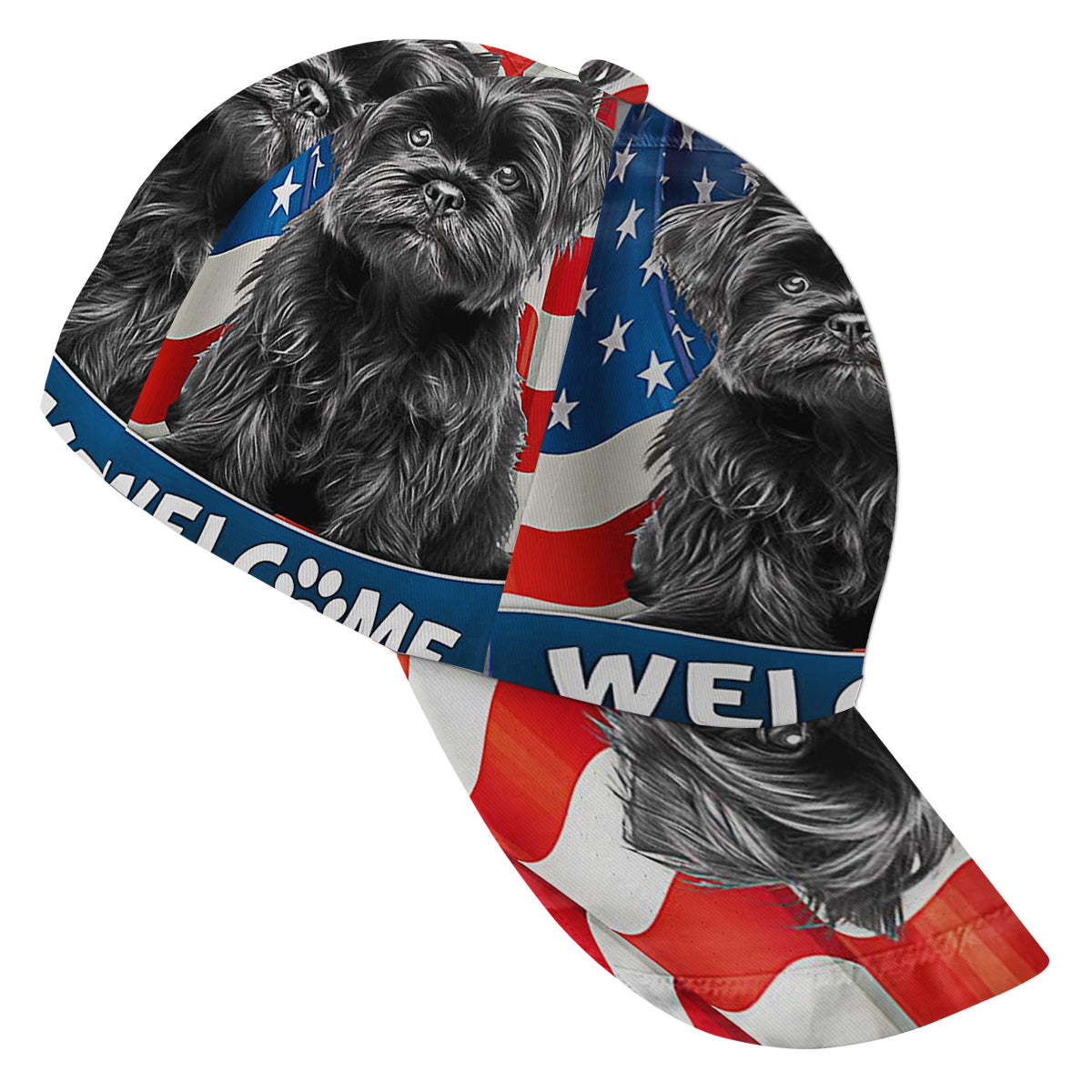 Affenpinscher Dog 4th Of July American flag Baseball Cap Hat