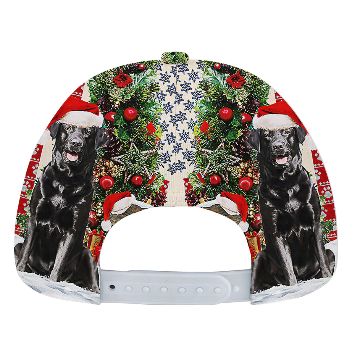 Black Labrador Retriever Dog ChriStas American flag Baseball Cap Hat