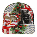 Black Labrador Retriever Dog ChriStas American flag Baseball Cap Hat